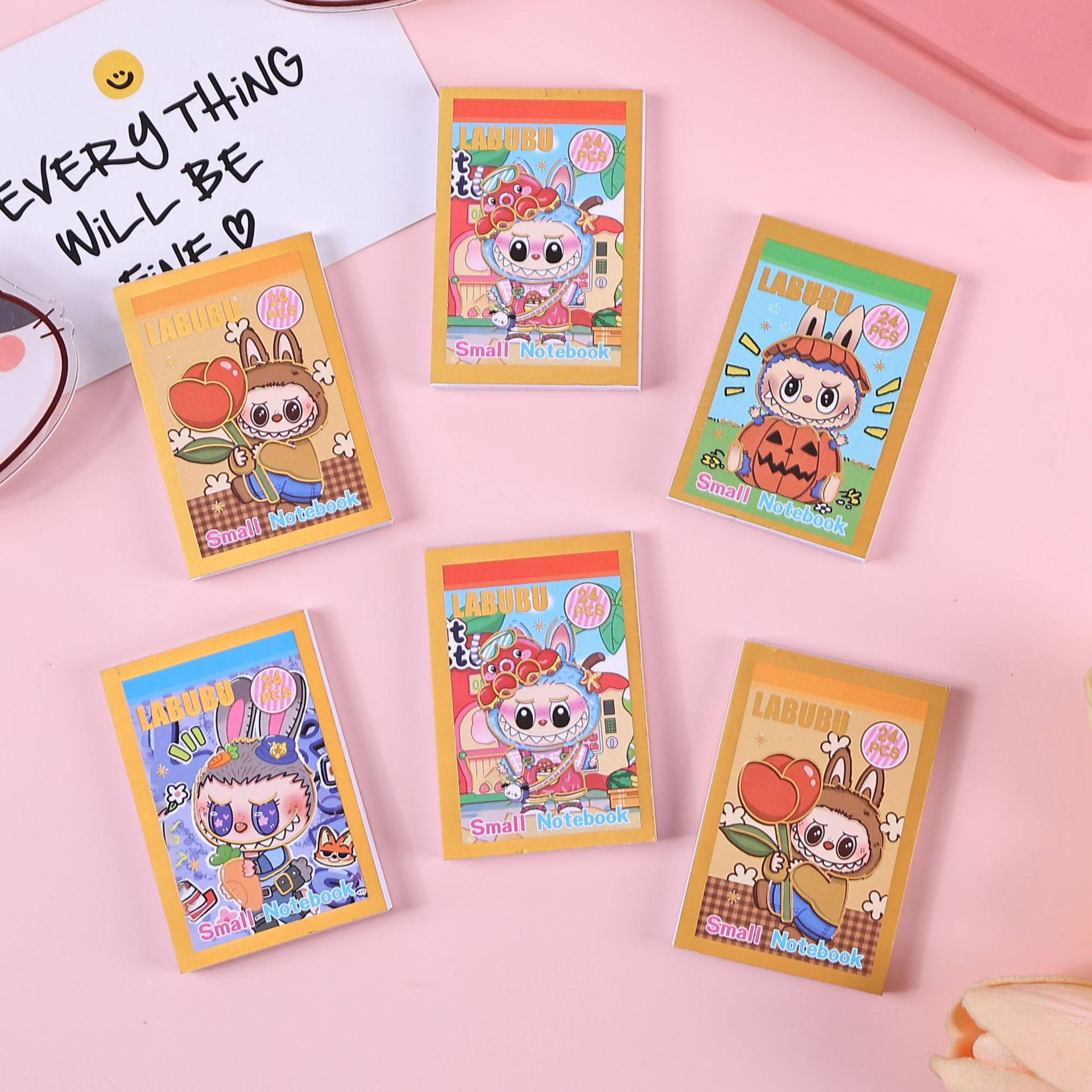 Cross-Border New Labubu Bean Book Creative High-Looking Cute Export Labubu Mini Sticker Hand Ledger Batch