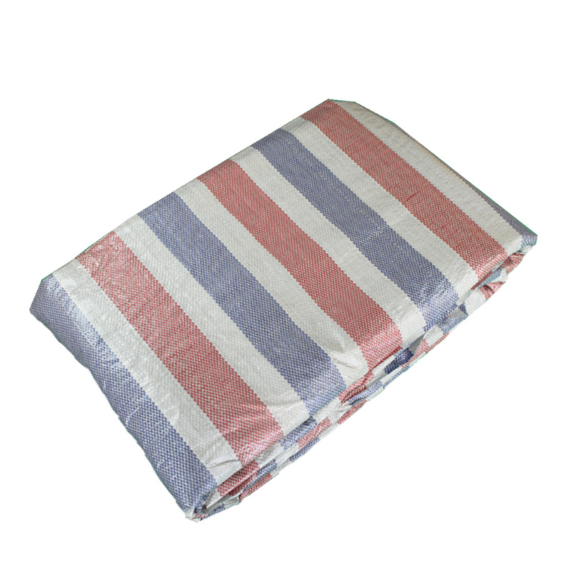 Single-mode regular once ordinary color strip cloth PP single film three-color tarpaulin rainproof and dustproof plastic tarpaulin industrial decoration