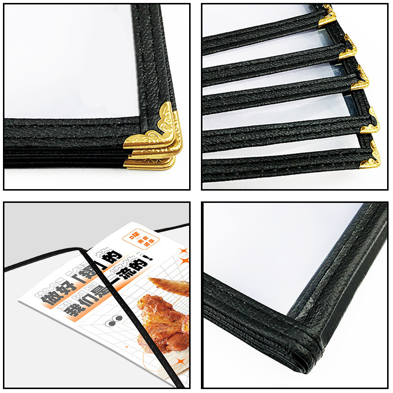 Cross-Border Factory Goods Transparent Recipe, Hotel Menu Loose-Leaf Book, Western Restaurant Price List, Leather Menu Book Customization