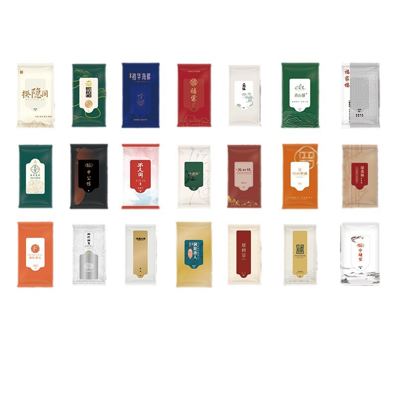 Disposable Wet Wipes with Custom Printed Logo, Catering, Internet Cafe, Hotel Club, Custom-Made Single-Piece Multi-Pack Wet Wipes for Commercial Use
