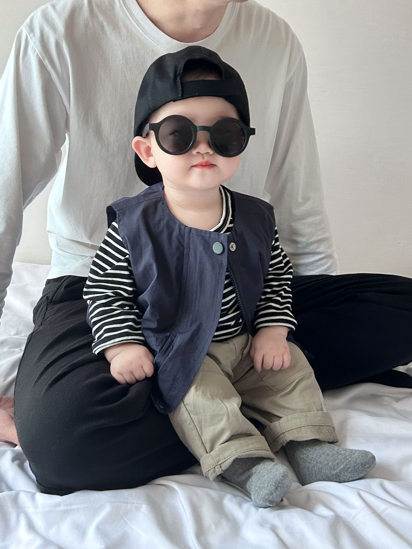 Boys' suit spring clothes Korean style baby clothes outing clothes boys and babies go out fried street all-matching vest suit spring