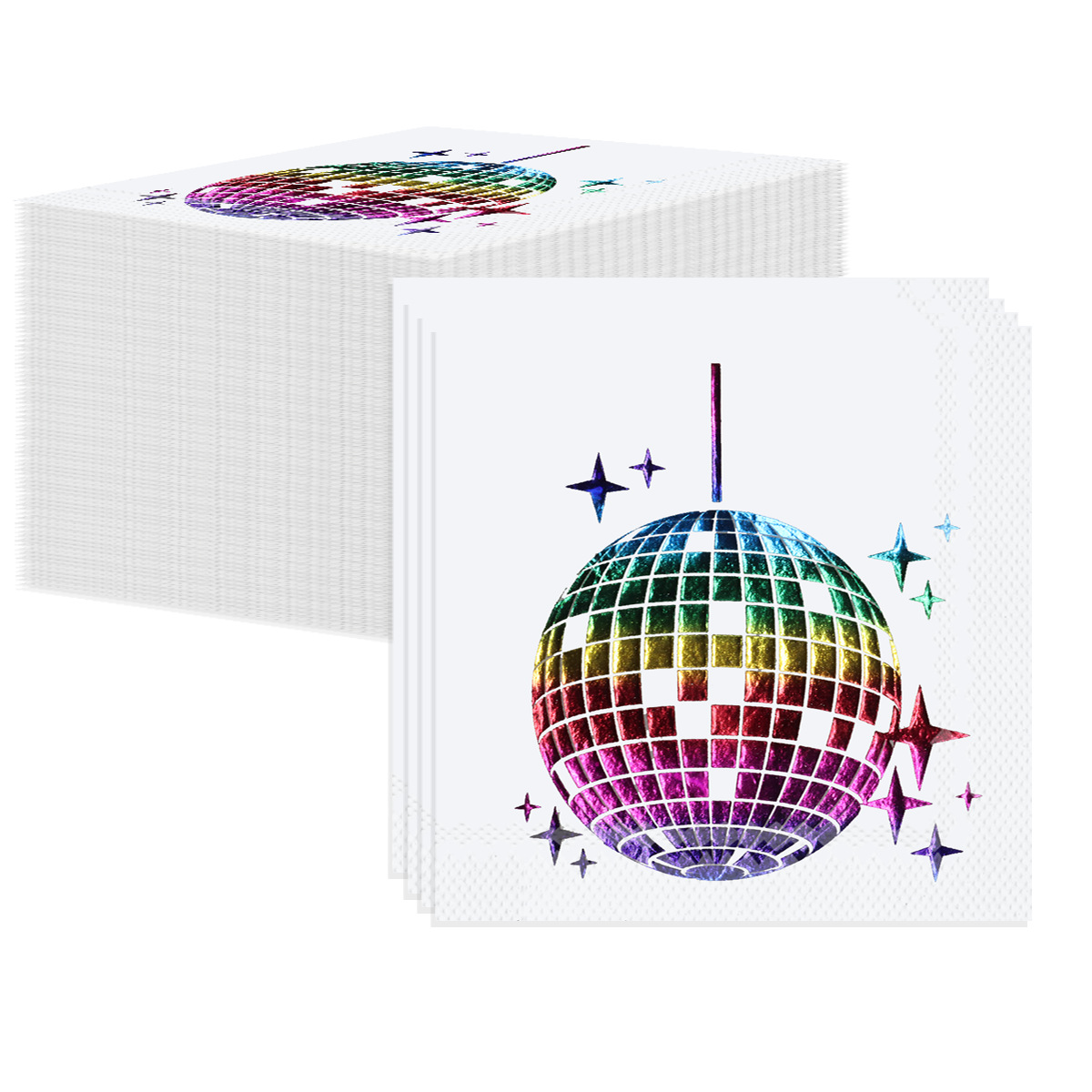 Cross-border Amazon Paper Towel New Color Disco Colorful Birthday Arrangement Disco Party Party Disposable