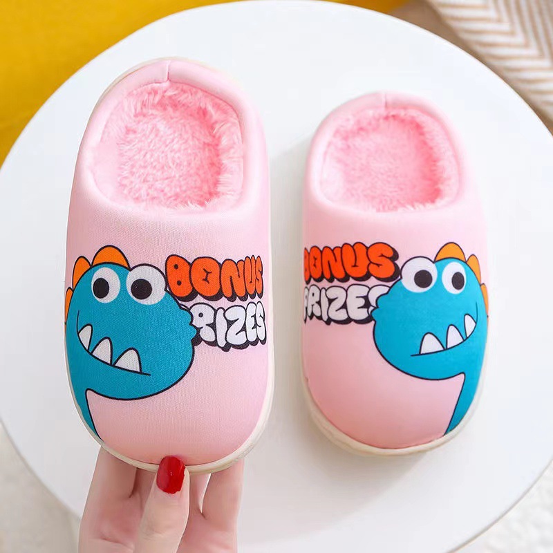Cixi Younuo Shoes Industry 2025 Autumn and Winter New Children's Cotton Slippers Cartoon Dinosaur Home Cotton Slippers Spot Wholesale
