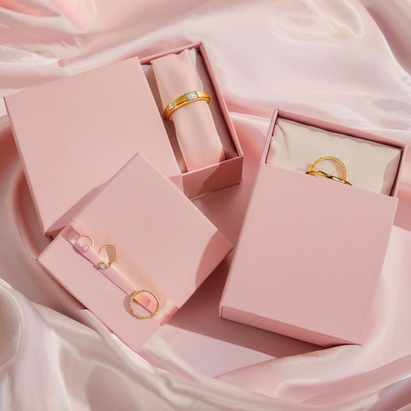 Pink Drawer Gift Box Custom Jewelry Jewelry Silk Scarf Eye Mask High-end Square Pull Kraft Paper Packaging Box