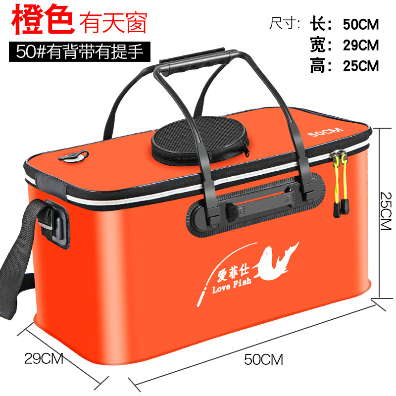 Fish bucket folding fish bucket thickened eva live fish bucket multifunctional fishing box fish protection bucket source manufacturers wholesale