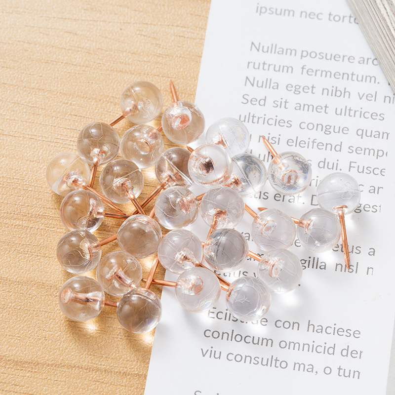 Yiwu Amazon for transparent rose gold ball nail special-shaped I-pin plastic pushpin nail press nail bulk