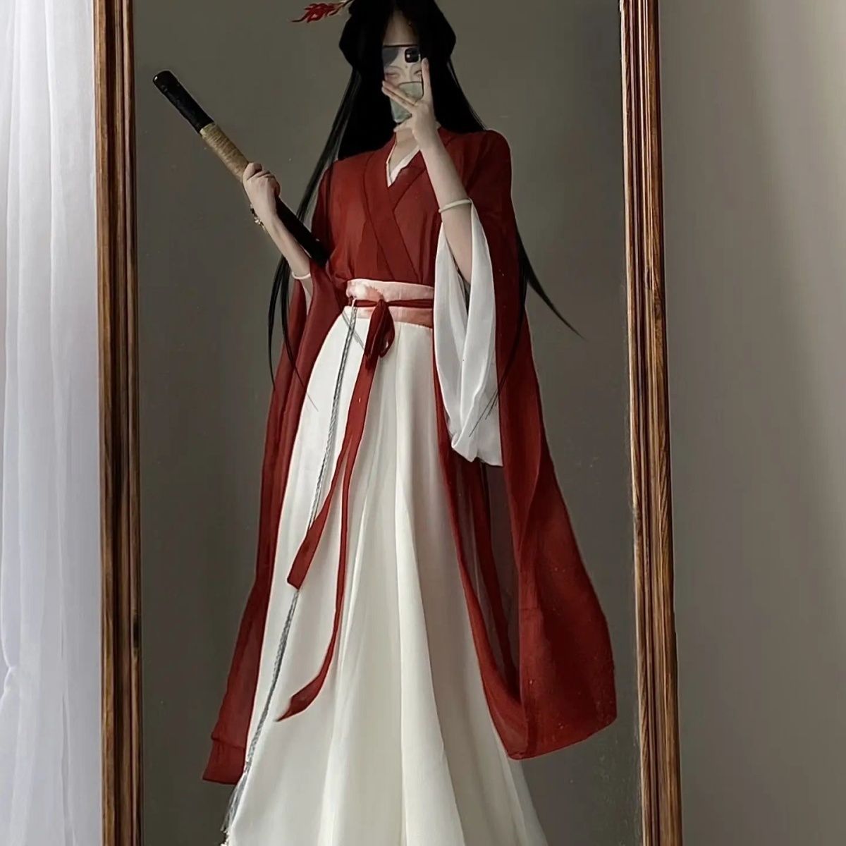 Ancient costume Wei Jin Han costume Southern and Northern Dynasties cross-collar big sleeve eight broken skirt Chinese style Han element explosion heavy printing suit