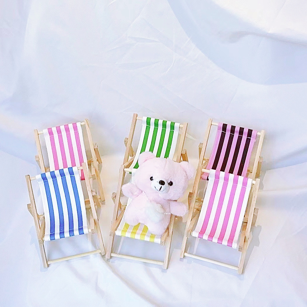 New Year Decoration Gift Mini Doll House dollhouse Pocket Furniture Beach Chair Miniature Foldable Mobile Phone