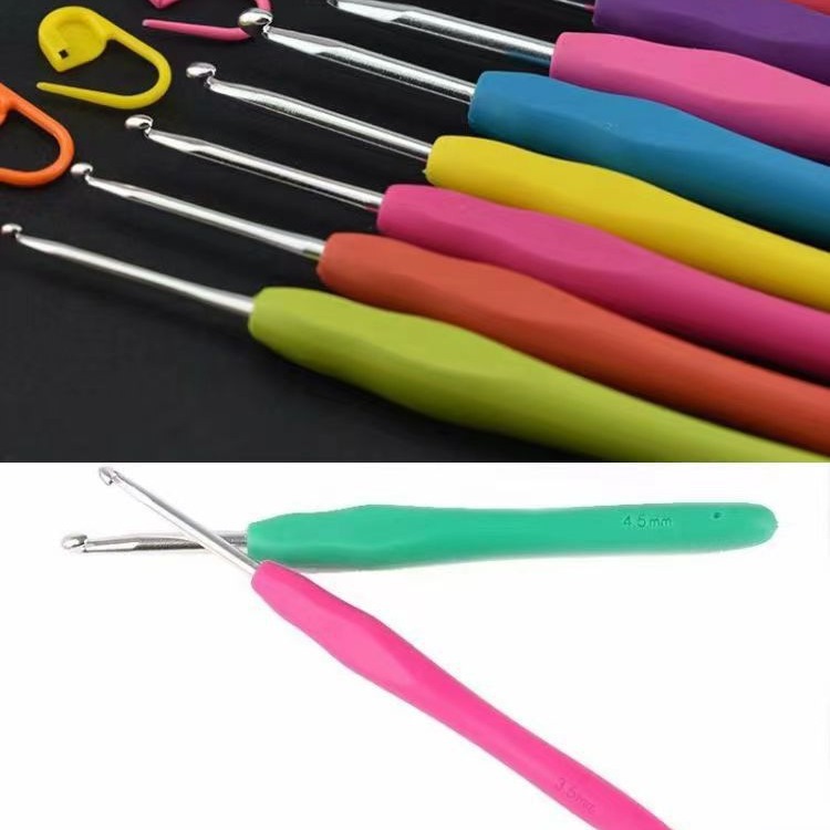 Набор крючков с мягкой ручкой из силикона, упаковка из ПВХ, ручная работа
