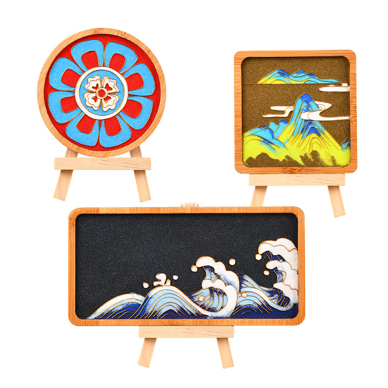 New Year and Spring Festival Handmade Cloisonné Enamel Painting Chinese Style DIY Materials Thousand-Mile Landscape Coaster Handmade Team Building