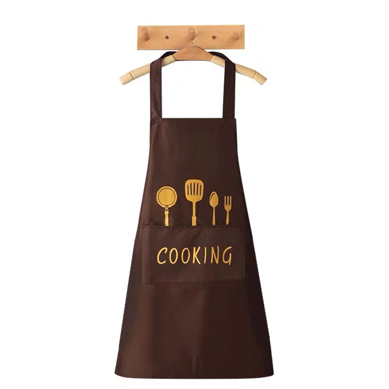 New waterproof oil-proof men's and women's hand-wiping apron kitchen cooking home work Oil-proof Korean waist wholesale