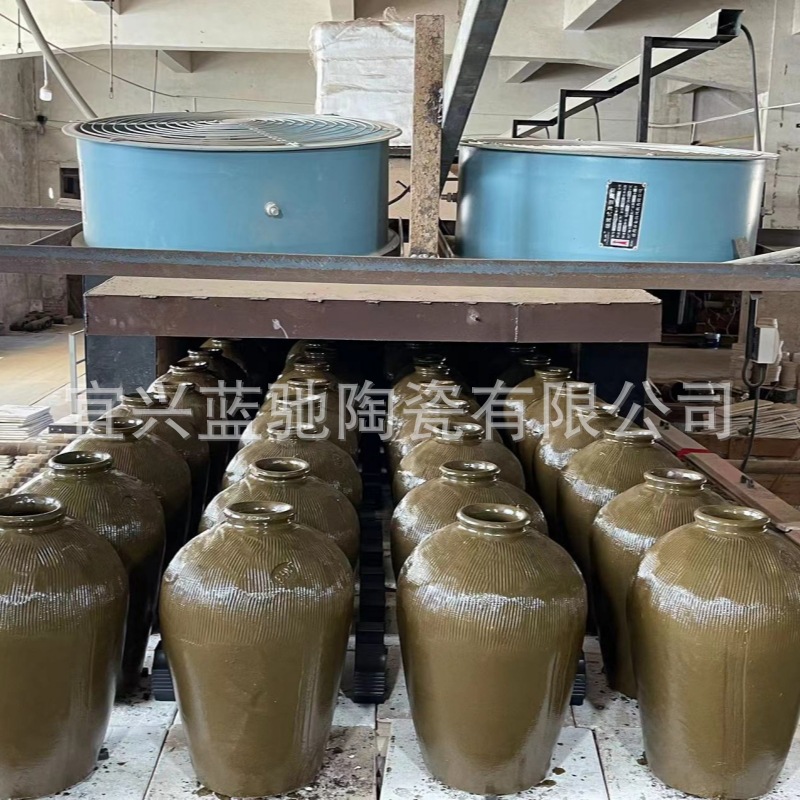 Yixing Ceramic Wine Jar Vinegar Jar Durable Earth Pottery Wine Jar Household Sealed Yellow Glaze Pickle Jar Earth Pottery Wine Jar