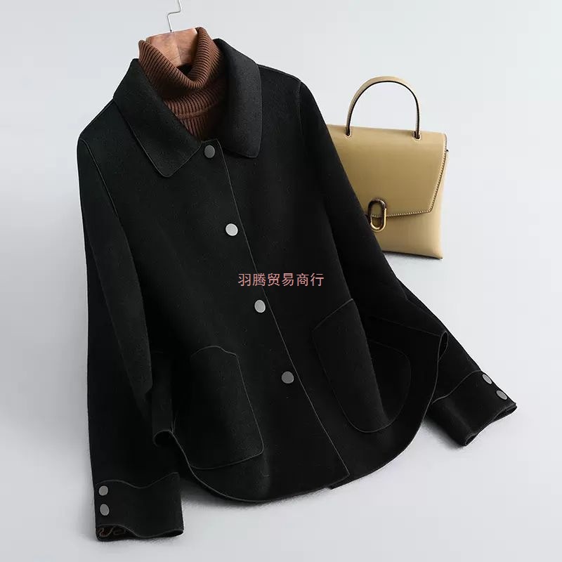 Double-Sided Woolen 2025 Spring New Woolen Coat Short Korean Style Classy Korean Style Slim Women's Jacket Women's Fashion
