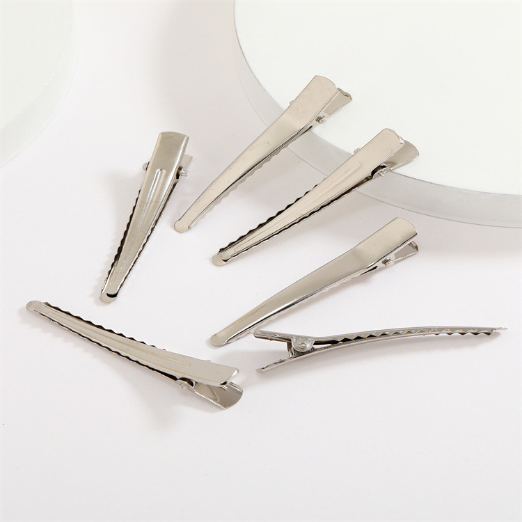 Factory direct supply 4/5/6cm duck bill clip accessories pointed nose clip Korean metal children's hair clip wholesale