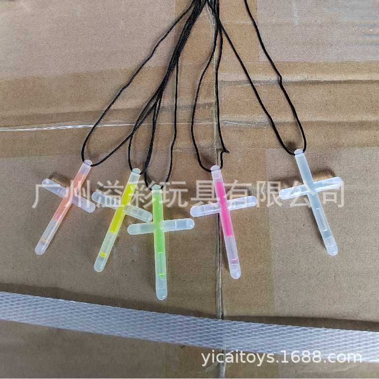 Glow Stick Cross Glow Stick Cross Glowing Cross Necklace