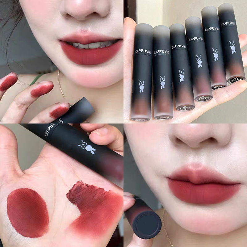 Cappuvini reverse macaroon powder lip mud matte velvet matte makeup white lip glaze lipstick wholesale