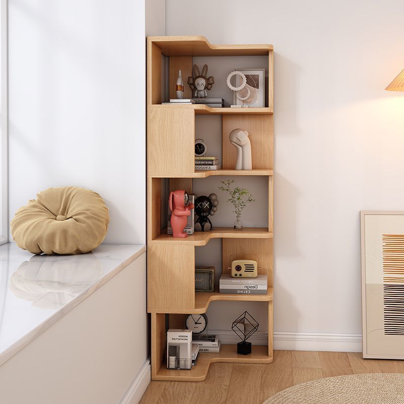 Solid Wood Corner Bookshelf Floor Storage Rack Corner Cabinet Corner Corner Storage Cabinet Small Apartment Living Room Home Storage Rack
