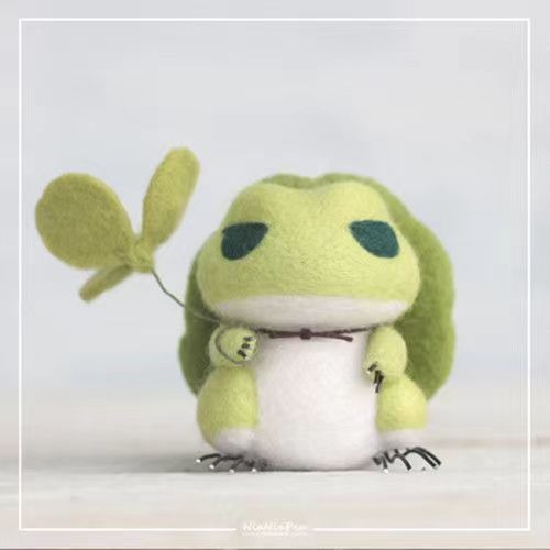 Wool Felt Punch Needle Materials DIY Panda Handmade Travel Frog Keychain Pendant Trendy Toy Cross-Border Exclusive Supply