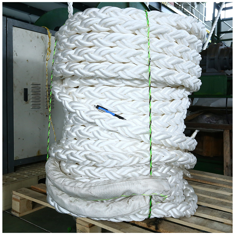 Eight-strand marine cable wear-resistant nylon rope super tensile thick rope throwing rope filament binding pp rope anchor rope