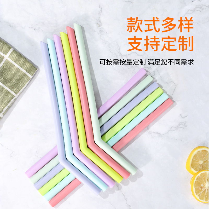 Factory Wholesale Colorfulful Silicone Straws Kidsren's Anti-Scratch and Anti-Scalding Milk Tea Straws 40oz Car Cup Accessories Large Straws