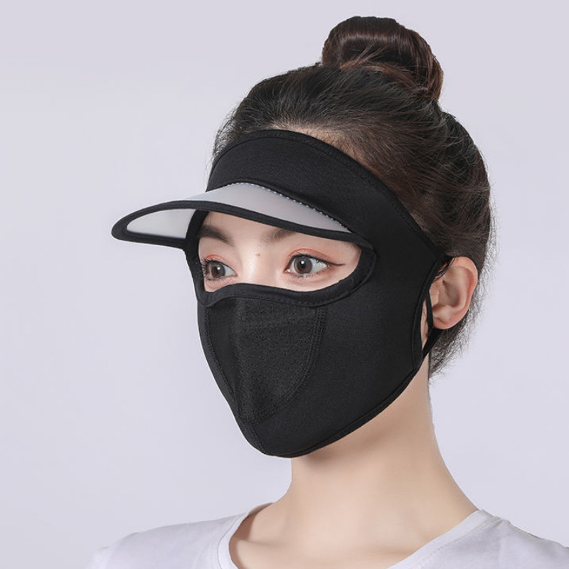 Sun Protection Mask with Brim for Women Summer Ice Silk Thin Breathable Sunshade Washable Summer Full Face Mask Manufacturer