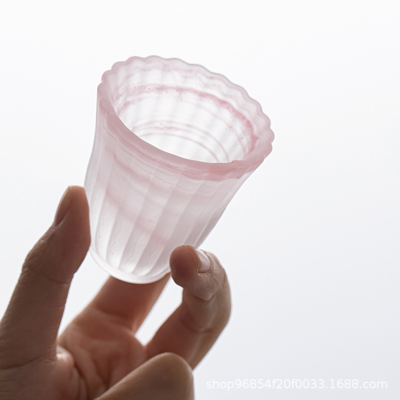 Ink Glazed Tea Cup Frosted Crystal Glass Master Cup Single Tasting Cup Kung Fu Tea Set Small Tea Cups for Drinking Tea