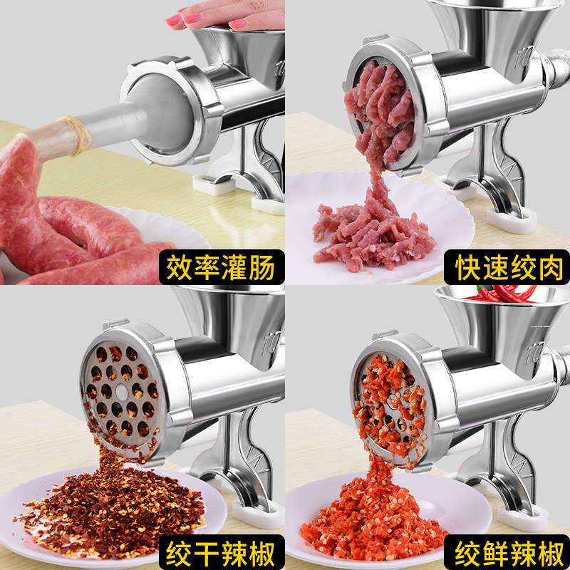 DIY Aluminum Alloy Sausage Stuffer Home Meat Grinder Sausage Maker Chorizo Machine Chili Grinder Vegetable Chopper Manual