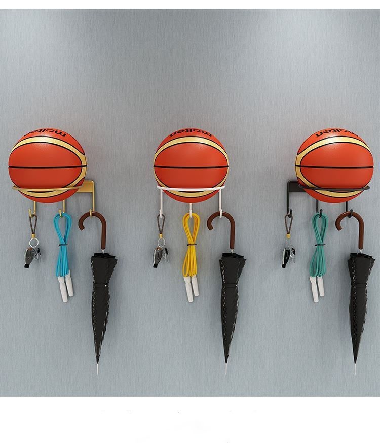 Fashion creative basketball wall storage rack home kindergarten football wall hanging sports fitness equipment storage basket rack