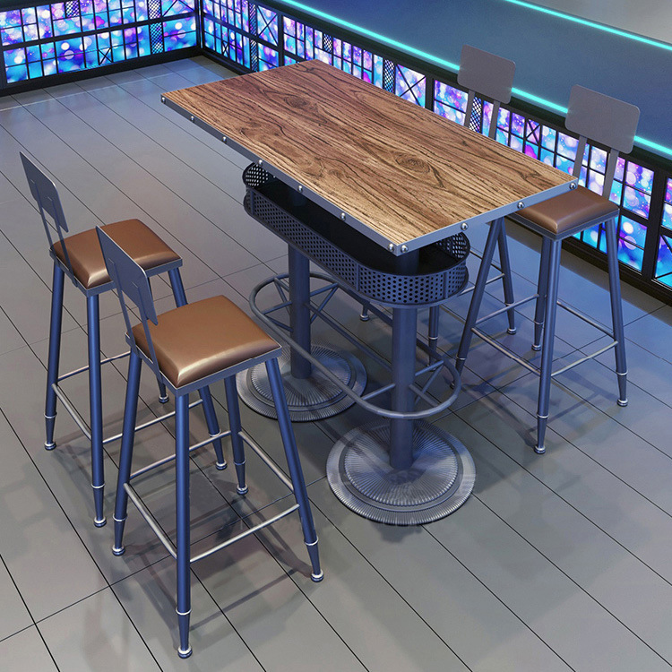 Custom bar high table high bar chair iron dijing scattered bar stool music night clean bar table and chair combination