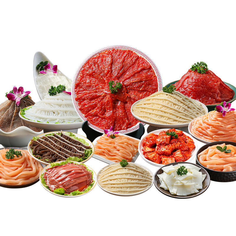 Wholesale High-End Packaged Hot Pot Ingredients: Skewers, Self-Service Beef Offal, Thousand-Layer Tripe, Meat, Tripe, Duck and Goose Intestines, Hot Pot Restaurant Set Meal