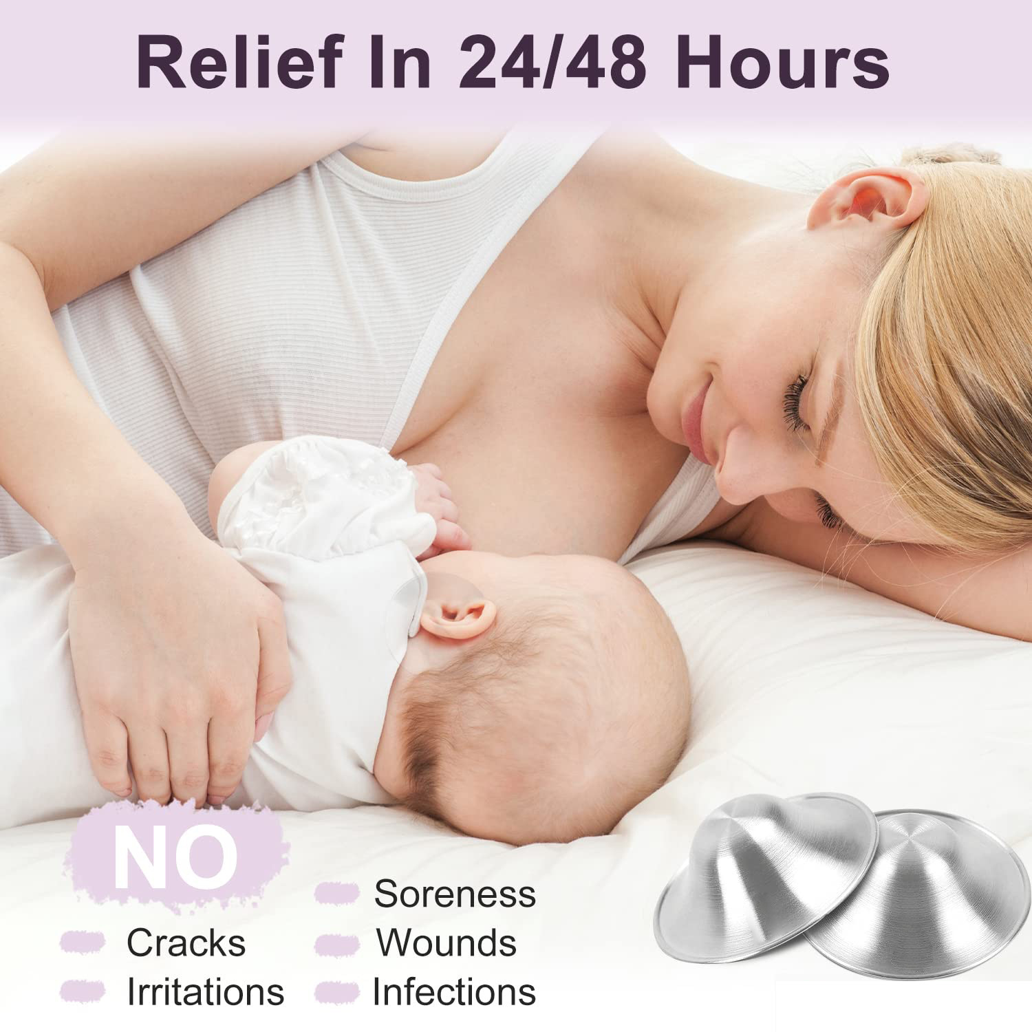 Silver Nursing Cups Silver Lactation Cup Nipple Protector Soothing Protection Newborn Feeding 925 Silver