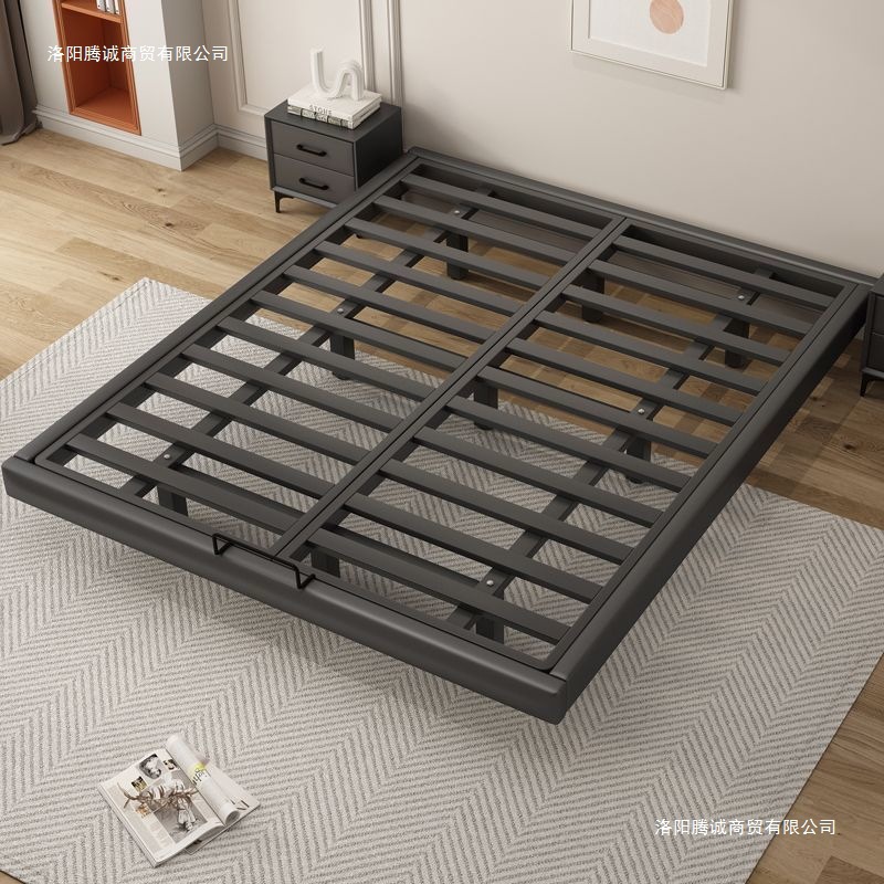 Modern Minimalist Floating Bed Without Headboard, Steel Frame, Iron Frame, Wrought Iron Home Double Bed, Tatami Frame, Suspended Bed