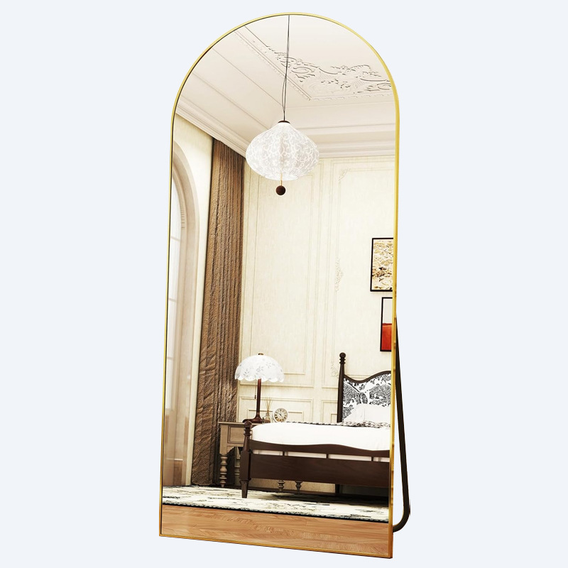 [Tempered glass] French arch dressing mirror home arch full body mirror girl bedroom fitting floor mirror