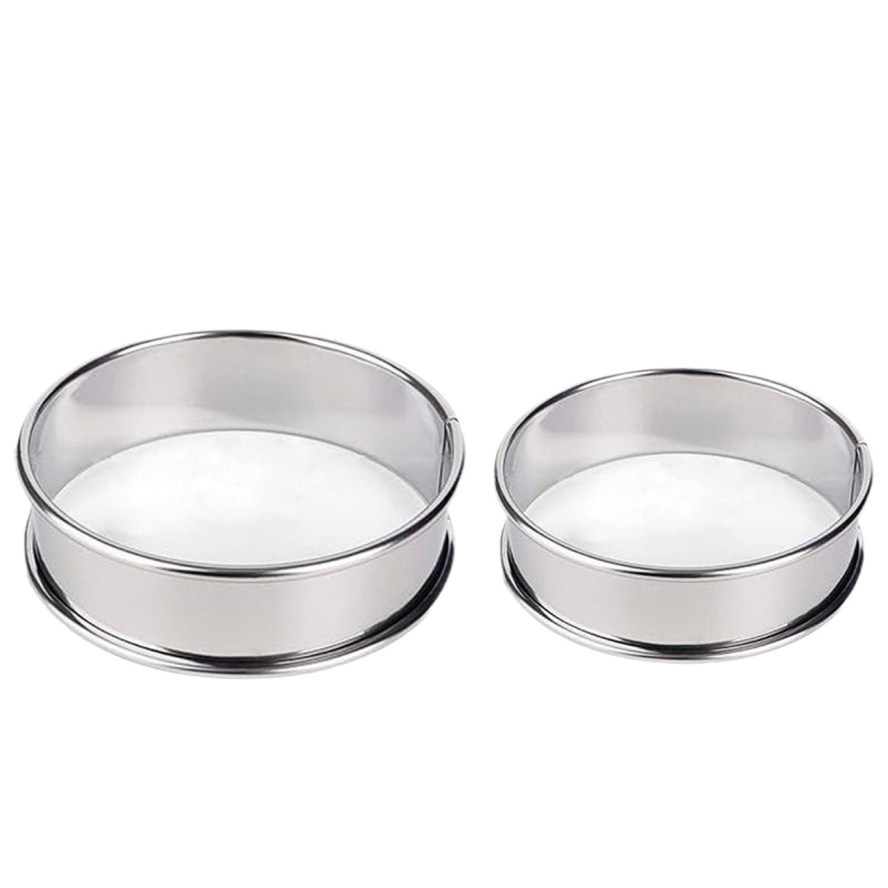 304 Stainless Steel Tower Ring Pizza Feeding Ring Double Curl Round Biscuit Mold Tower Mold Cake Tart Mold Feeding Ring