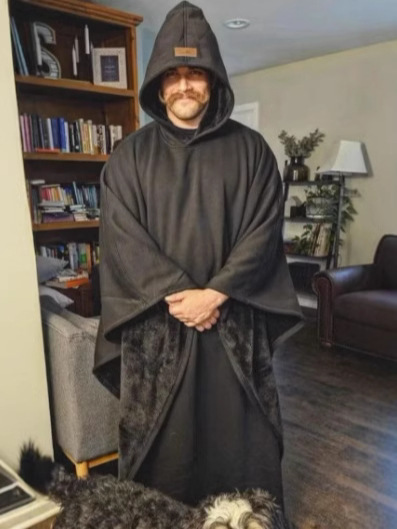 2025 Cross-Border European and American Temu Autumn and Winter Punk Loose Hooded Buttoned Woolen Loose Cape Top Unisex