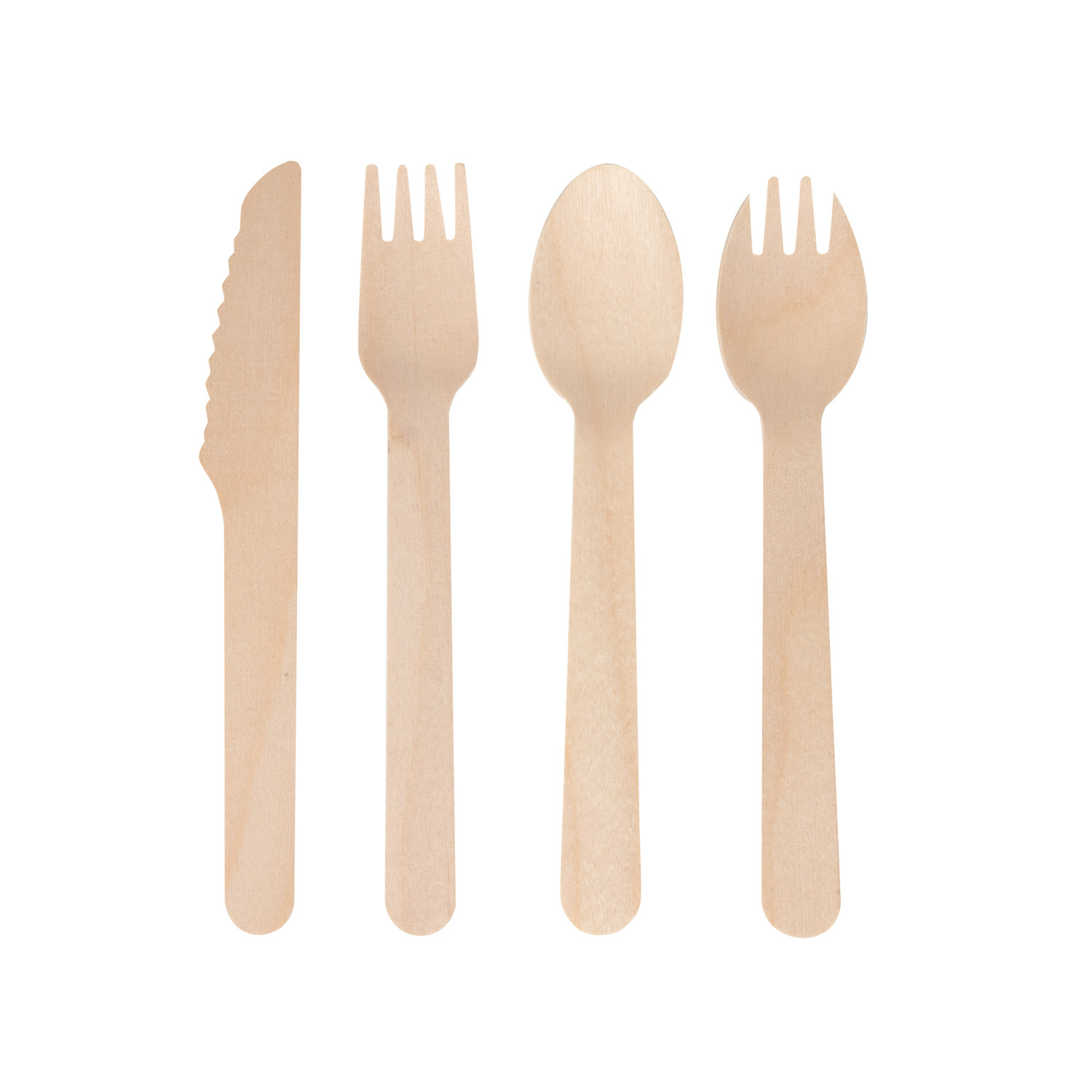 Disposable Wooden Knife, Fork and Spoon Birch Tableware Set Cake Dessert Honey Spoon Biodegradable Wooden Knife, Fork and Spoon