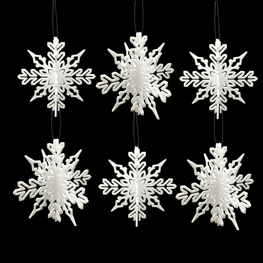 Christmas snowflake plastic white snowflake string snow scene window Christmas tree snowflake pendant multi-style