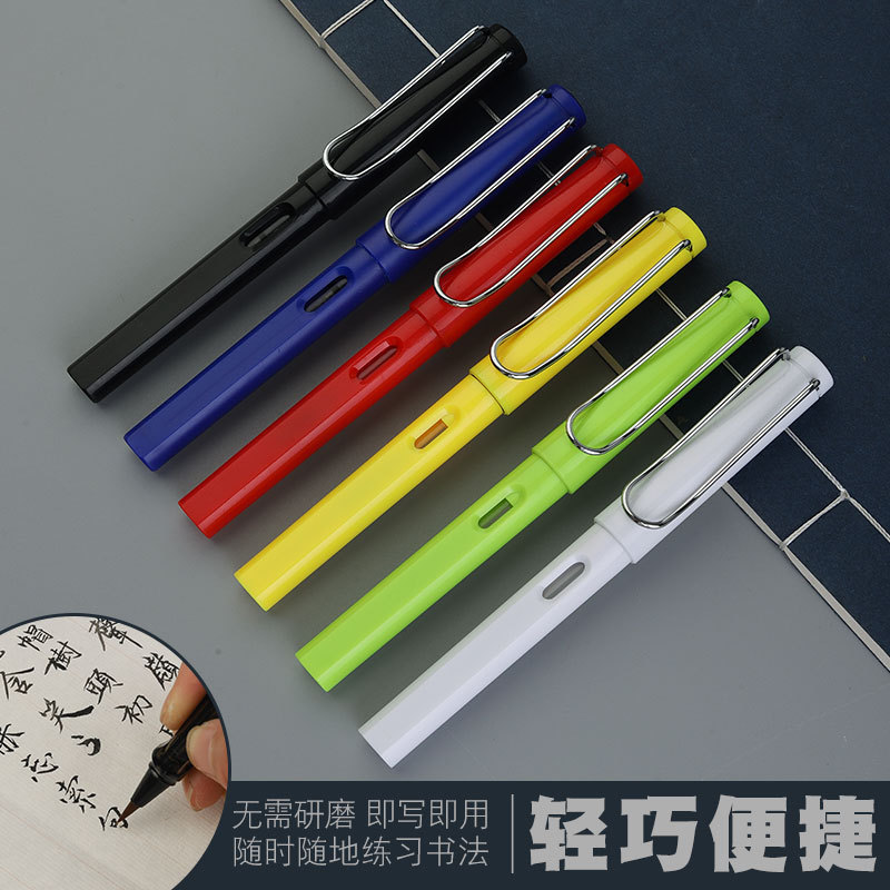 Beginner's Soft Pen Portable Ink Sac Pen Writing Brush for Small Script Xiuli Pen Inkable Soft Head Pen Copying the Book Calligraphy Pen