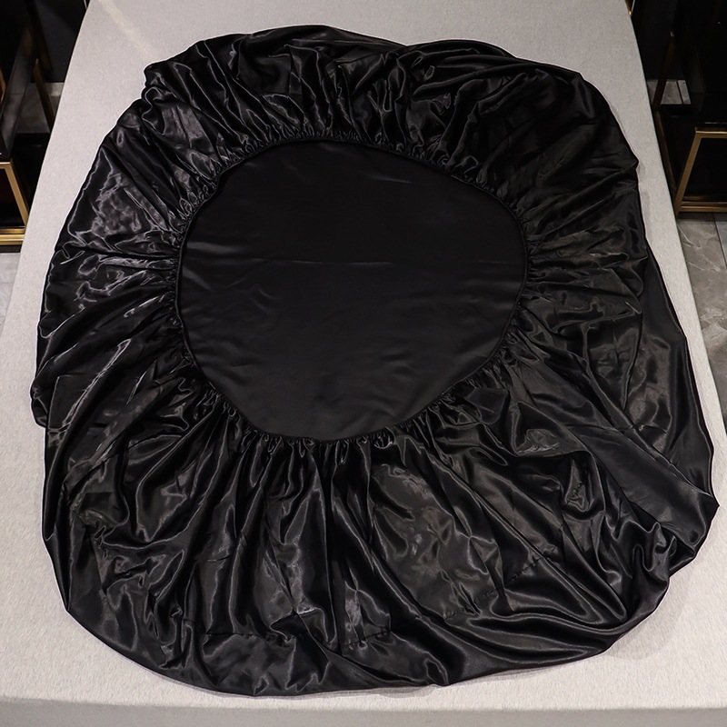 Bedding super soft bright satin pillowcase bed sheet hat one-piece four-piece set Europe and America Amazon cross-border wholesale