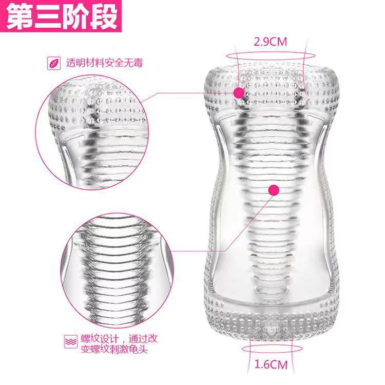 Men's masturbation device famous aircraft Cup men's delayed particle trainer trainer transparent three-stage real channel