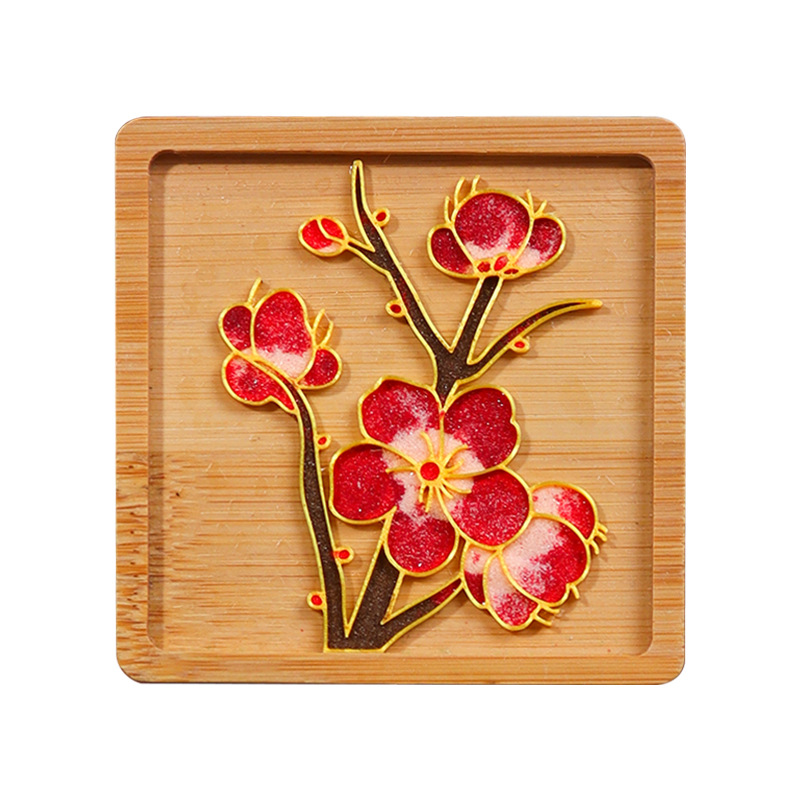 Cloisonné No-Fretwork Enamel Coaster DIY Handmade Material Kit Salon Gift Community Team-Building Activity Semi-Finished Product