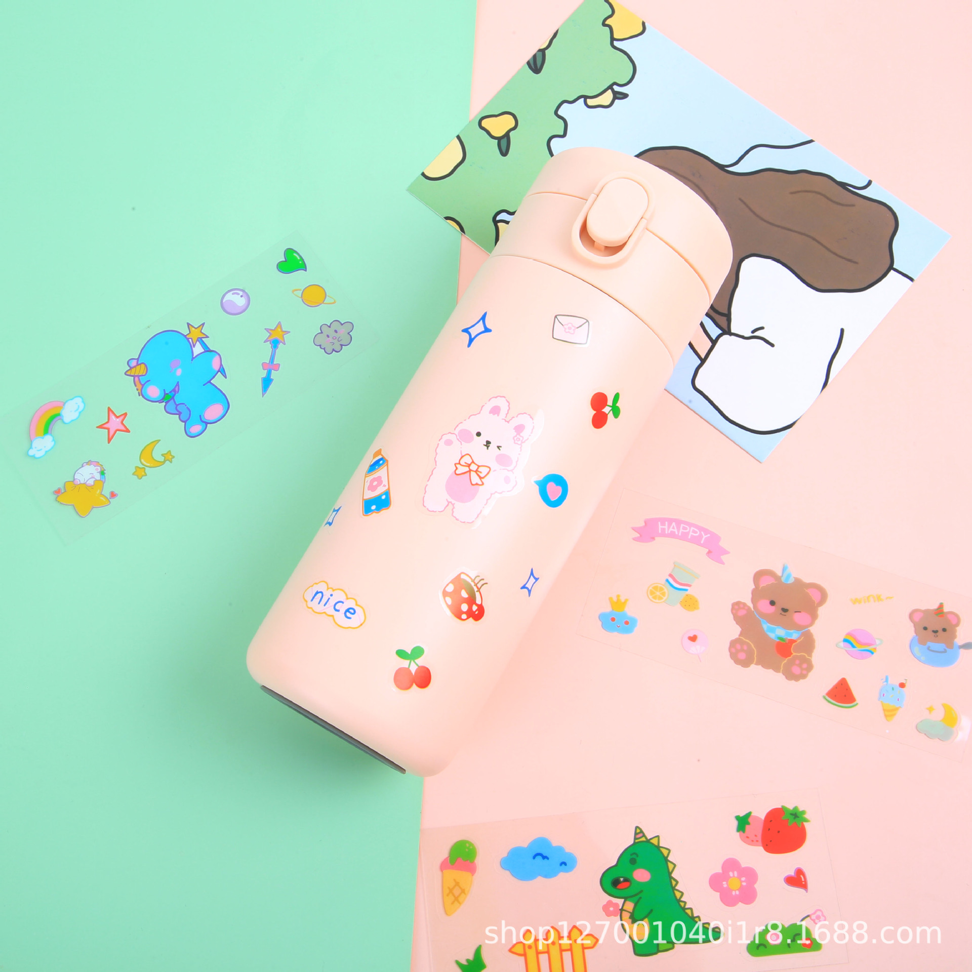 Cute cartoon journal stickers creative children's journal stickers pvc goo card stickers suit self-selected DIY stickers