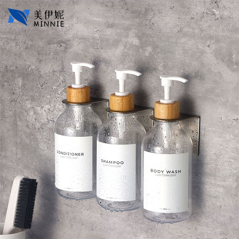 Bathroom shampoo rack wall-mounted bathroom storage rack 304 stainless steel punch-free shower bottle hanging