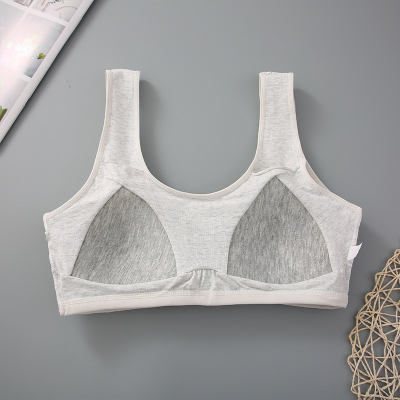 [Spot Second Hair] Cotton Underwear for Middle School Students Korean Style No Steel Ring Large Chest Shows Small Wrap Chest Student Development Vest