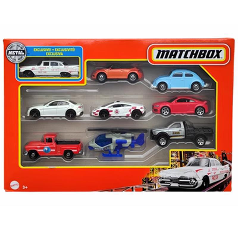 Matchbox City Hero Car 9-Pack Mini Alloy Sports Car Aircraft Model Children's Toy X7111