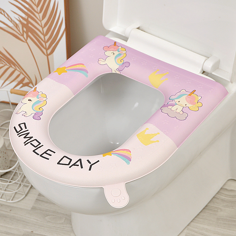 Customized Eva Waterproof Toilet Seat, Washable Four-Season Universal Toilet Seat, Cute Household Toilet Toilet Seat