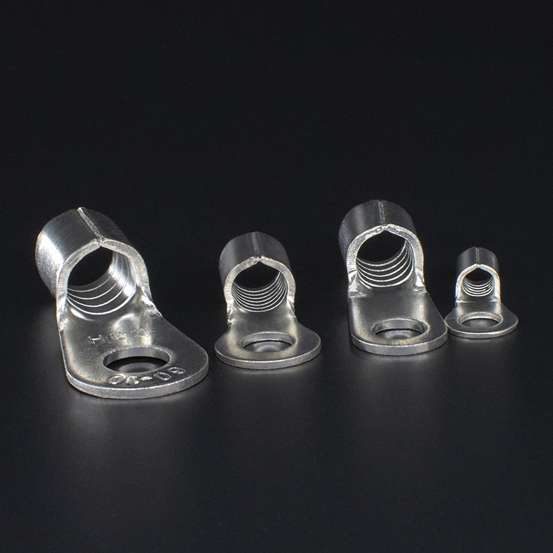 CJH End Head RNB8-6S/L Copper 1.0 Thick CoLd-preSSed Round Bare TerminaL BLock Copper NoSe Connector Wire Lug