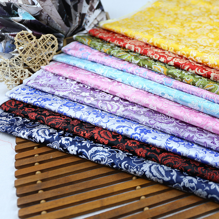 Wholesale Brocade Fabric Ancient Costume Han Dynasty Gold Cheongsam Tang Suit Ethnic Style Clothing Jacquard Silk Fabric