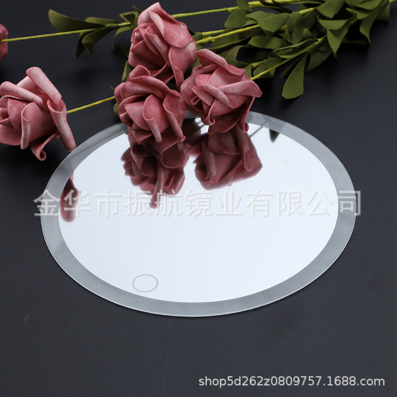 Touch Led Cosmetic Lens Glass Lens Processing Bathroom Magnifying Glass Sandblasting Silk Screen Portable Led Light Mirror Beauty