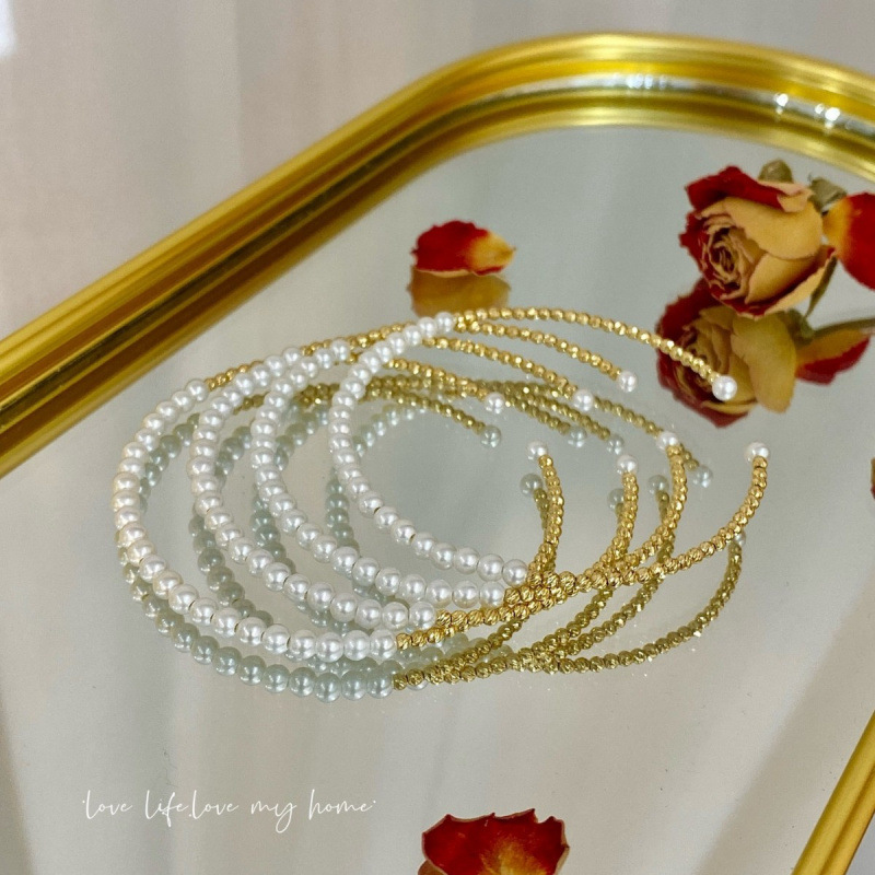 G18K Gold Freshwater Pearl Bracelet with Fine Sparkling Balls Shining Accessible Luxury 3-4mm Freshwater Pearls